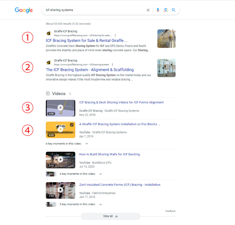 Examples of Client Search Results from 2iiS Marketiing Vancouver